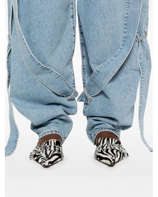 L'Attico Light Blue Trawstring Five Poches Jeans The Attico