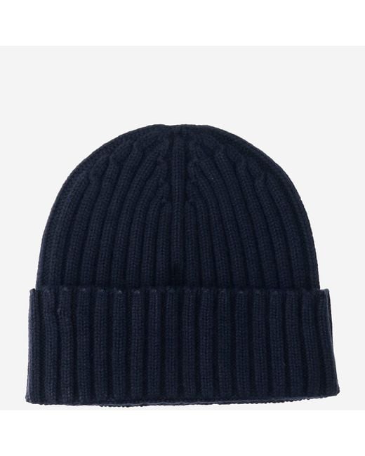 Mc2 Saint Barth Blue Wool Blend Beanie With Logo for men