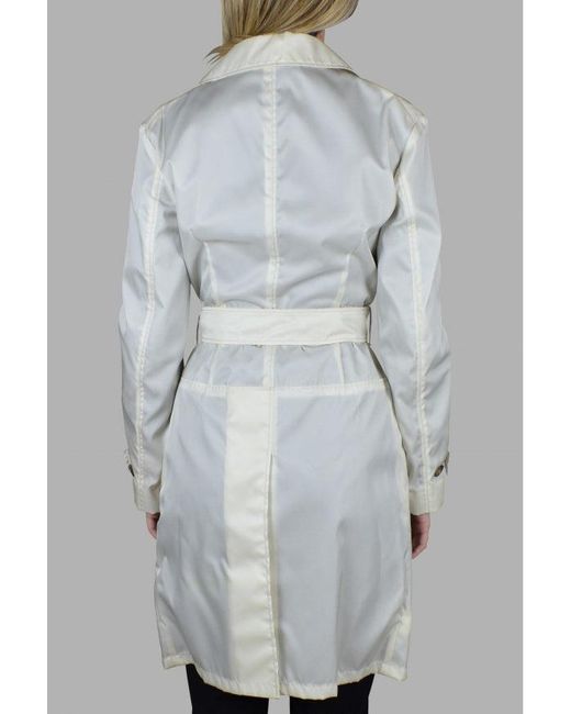 Prada Gray Nylon Belted Coat