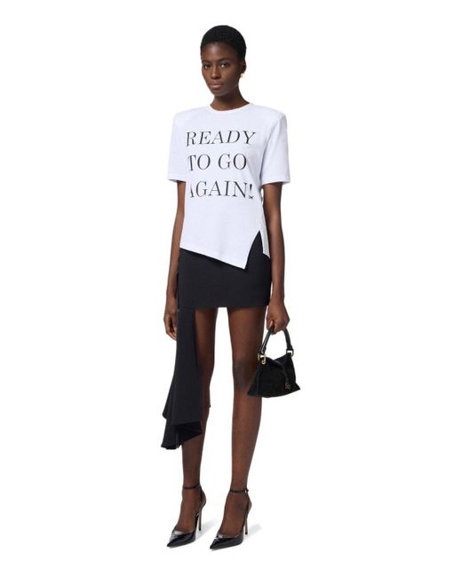 Elisabetta Franchi White Gesso Asymmetric T Shirt for men