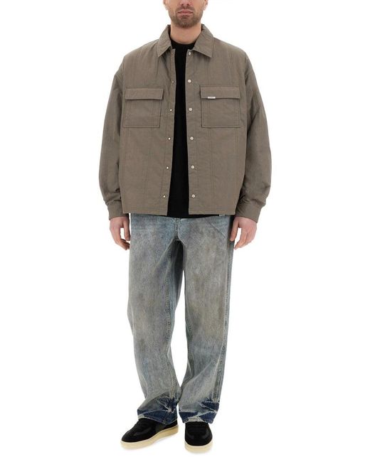 Represent Gray Quilted Overshirt