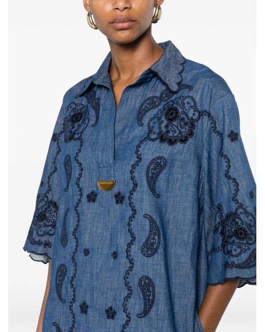 Zimmermann Blue Embroidered Dress