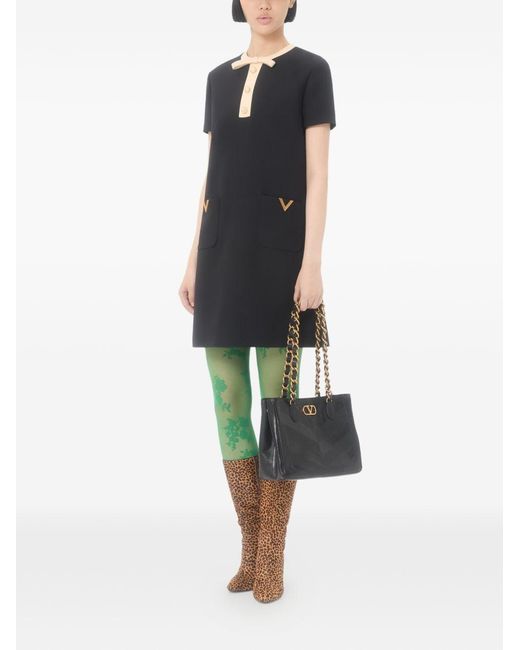 Valentino Black Wool And Silk Blend Dress