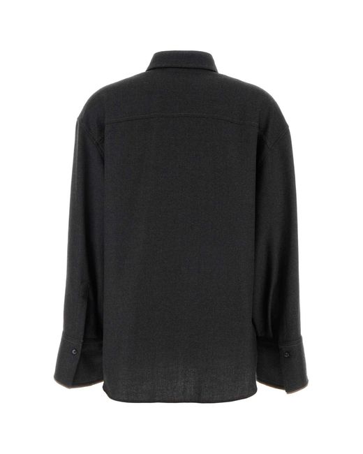 Brunello Cucinelli Black Graphite Wool Shirt