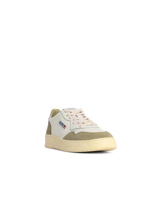 Autry White 'Medalist Low' And Lear And Suede Sneakers for men