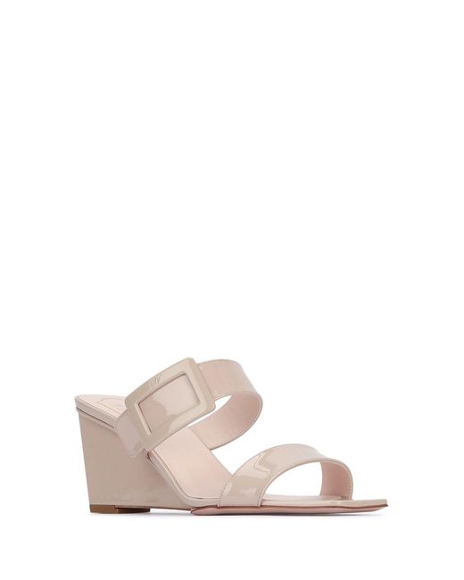Roger Vivier Pink Slip On Wedges