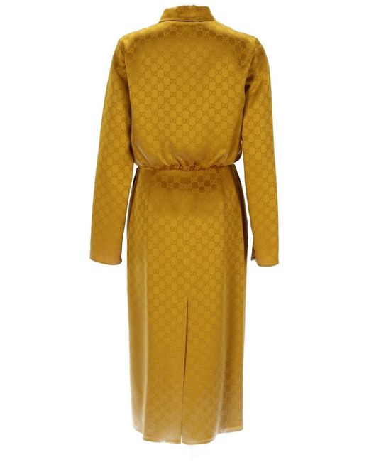 Gucci Yellow Midi Dress With Shirt