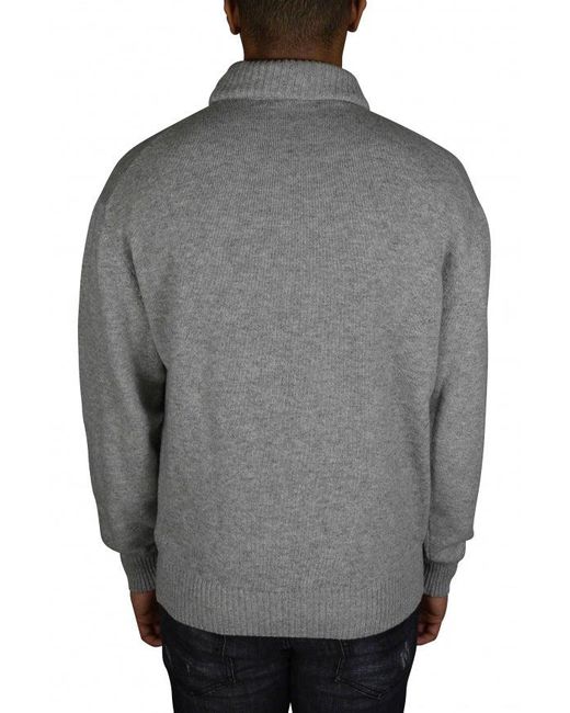 Off-White c/o Virgil Abloh Gray Cashmere Turtleneck Sweater With Embroidered Logo