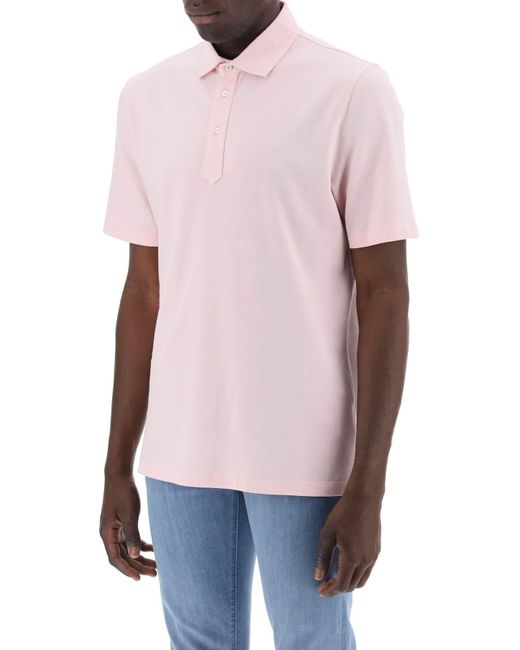 Brunello Cucinelli Polo -Hemd mit französischem Kragen in Pink für Herren