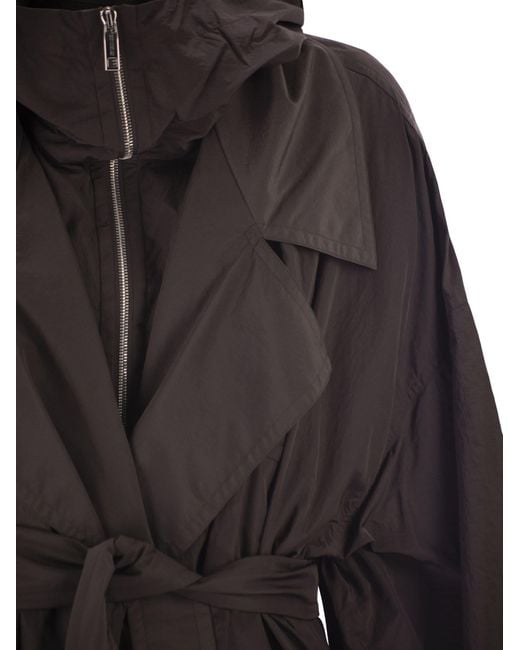 Sportmax Black Barbra1234 Übergroßer Taft-Trenchcoat