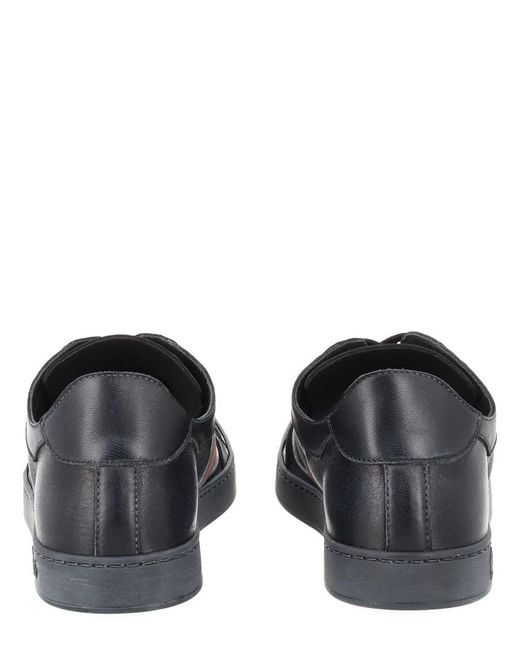 Gucci Black "Stretch" Leather Effect Sneaker for men