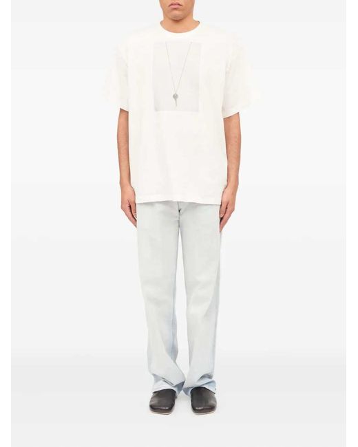MM6 by Maison Margiela White Crew Neck T Shirt