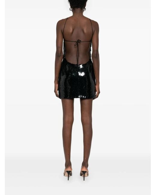 Magda Butrym Black Choker-Minikleid Mit Pailletten