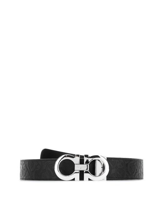 Ferragamo White Salvatore Leather Reversible Belt for men
