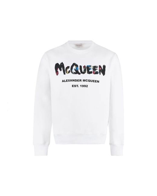 Alexander McQueen White Logo Sweatshirt for men
