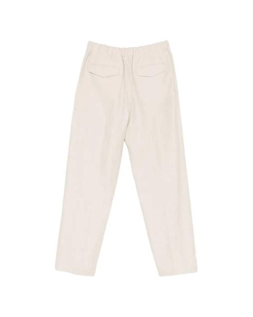 Lardini White Pavice Stretch Pants for men