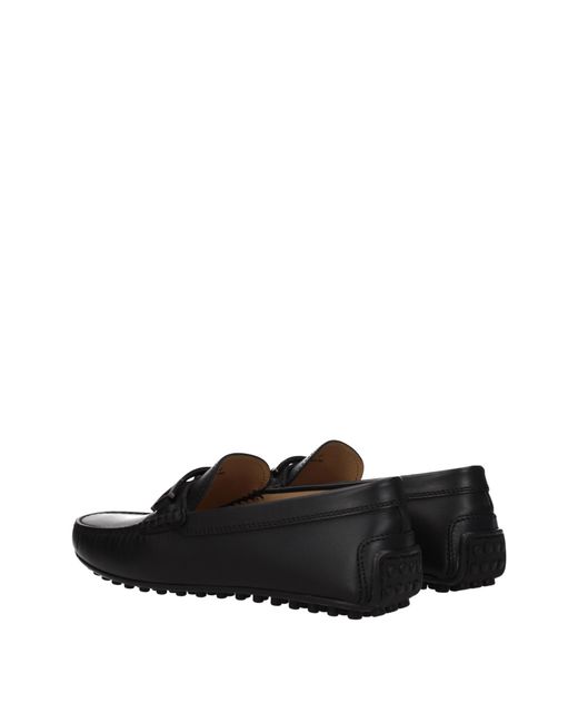Tod's Black City Gommino Moccasins Leather