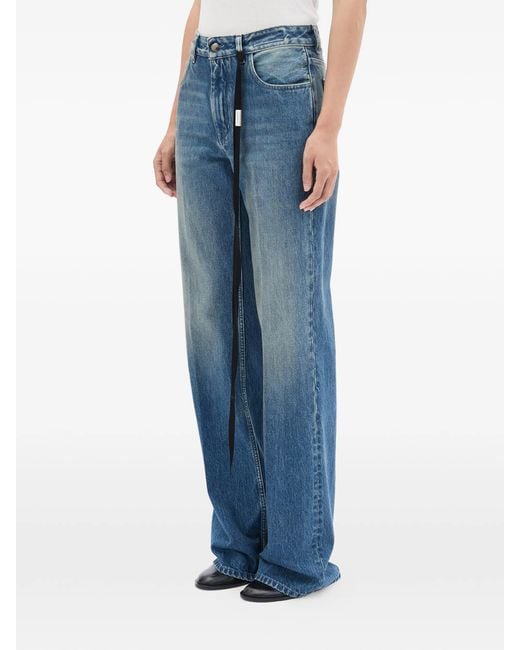 Ann Demeulemeester Blue Vive 5 Pockets Straight Leg Trousers
