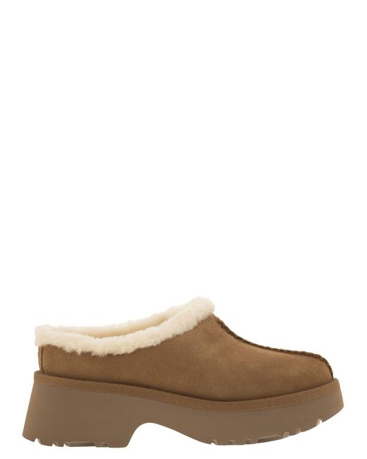 Ugg Brown New Heights Cosy Wildleder Sabot