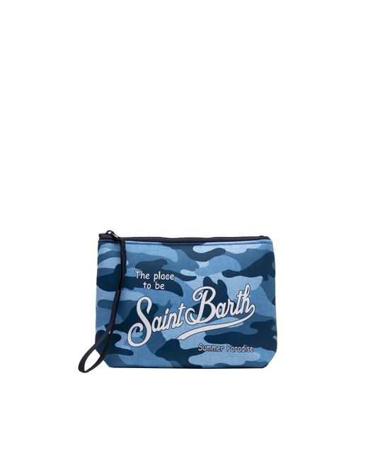 Mc2 Saint Barth Blue Pochette Aline in Tarna Tarna Con Stampa Tarna