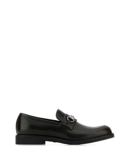 Gucci Black Leather Loafers for men
