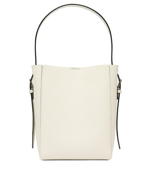 Valextra White "Soft Mini" Beuteltasche