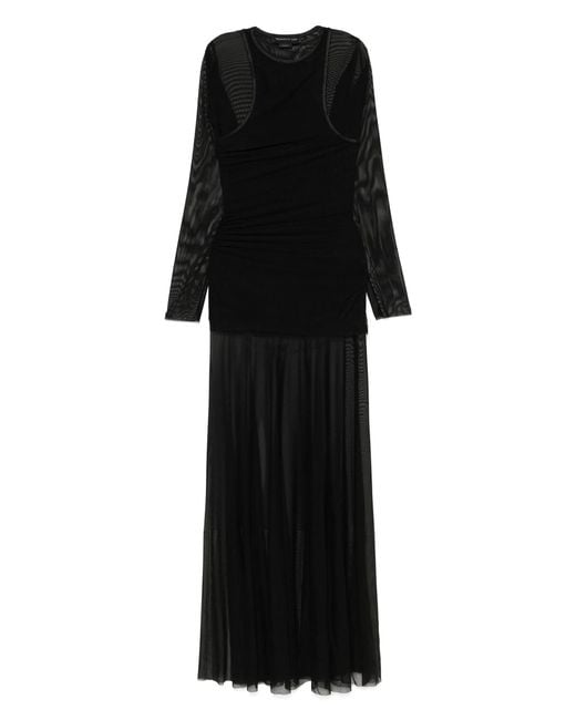 FEDERICO CINA Black Sheer Layered Dress