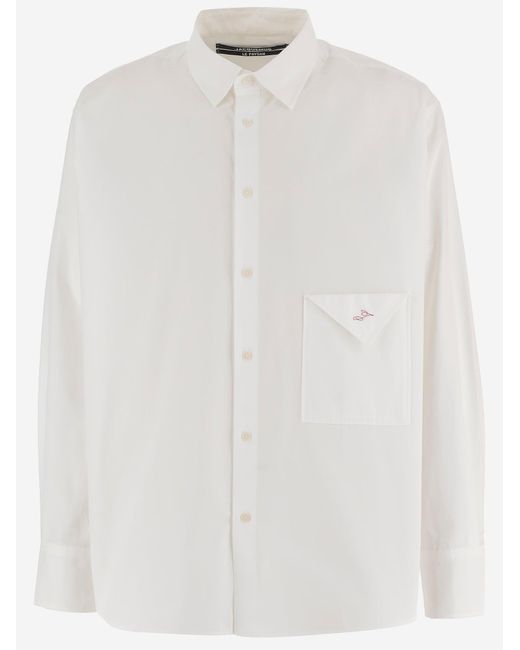Jacquemus White Cotton Nappe Shirt With Folded Pocket for men