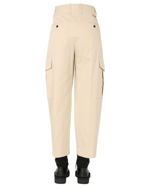 Givenchy Natural Cotton Cargo Pants With Metal Details