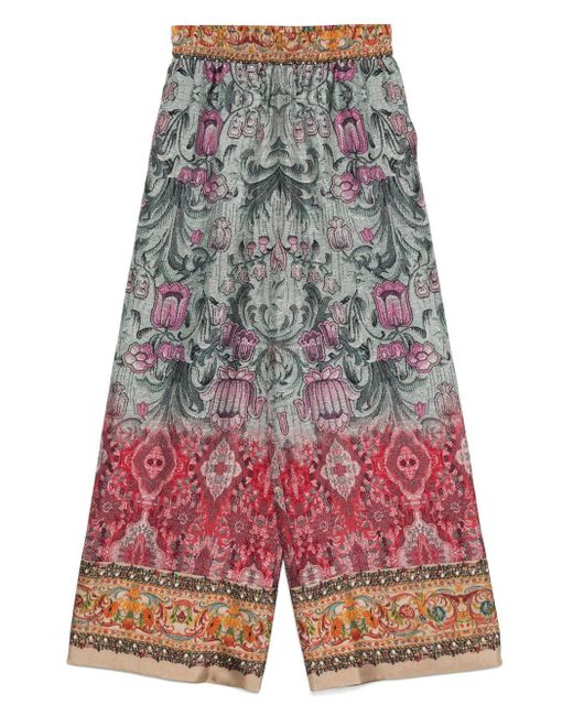 Pantalones de seda estampados Pierre Louis Mascia de color Red