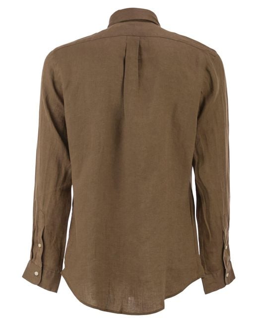 Polo Ralph Lauren Green Custom Fit Linen Shirt