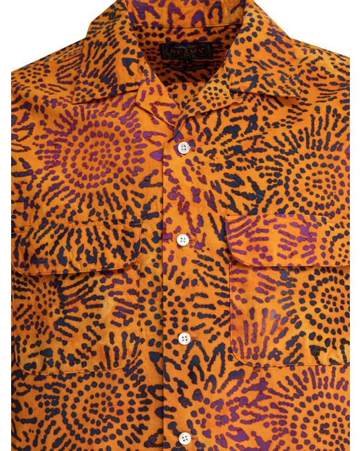 Beams Plus Orange Batik Shirts for men