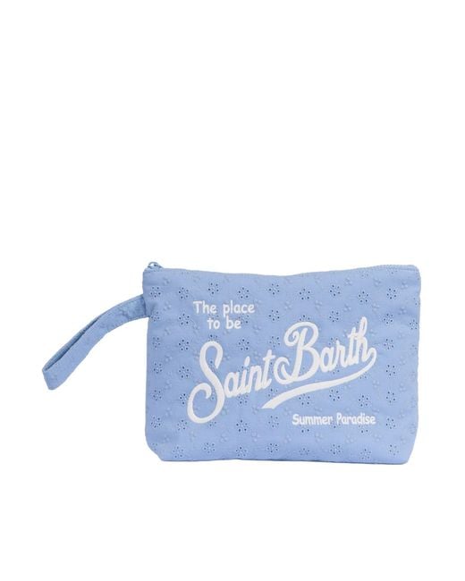 Mc2 Saint Barth Blue Aline Sangallo L Cotton Mini Flowers Embry 36 Emb