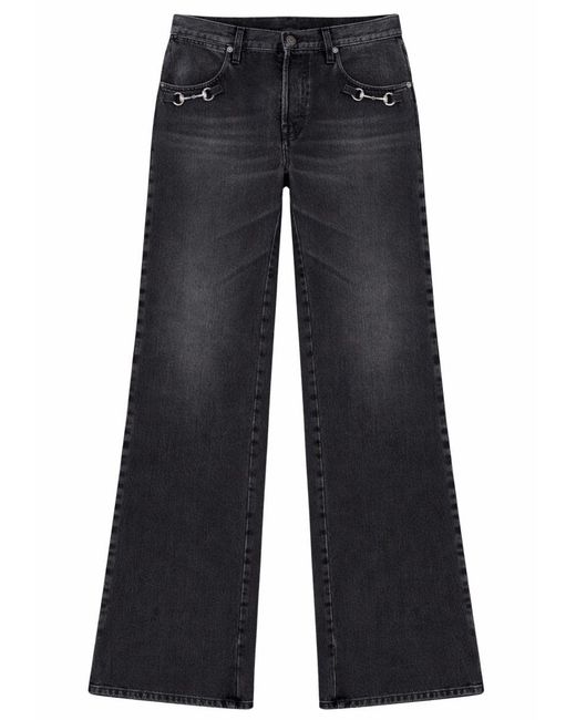Gucci Blue Denim Jeans With Horsebit Detail