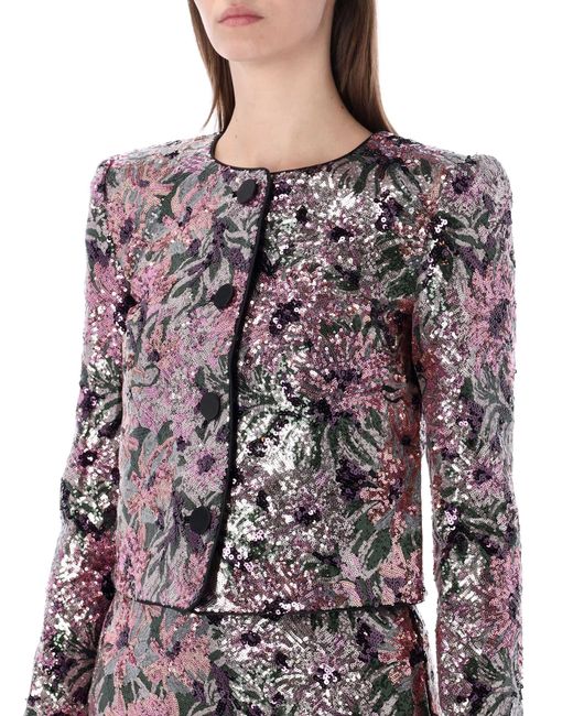 Self-Portrait Multicolor Floral Sequin Jacket