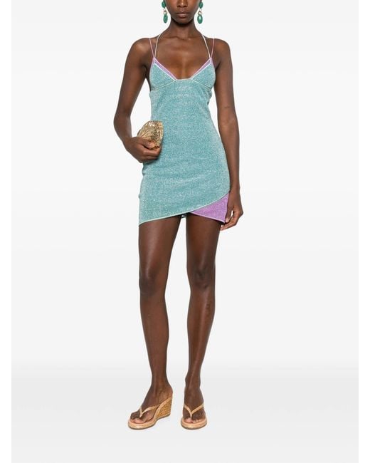 Oseree Blue Lumiere Double Mini Dress