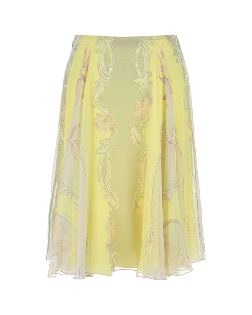 Versace Yellow Skirt With Medusa Cameo Print