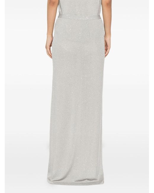 Tom Ford White Sequined Long Skirt