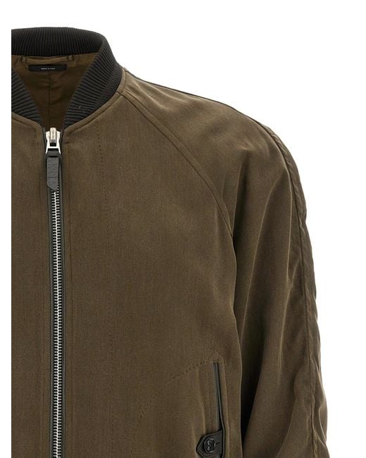 Tom Ford Gabardine Fluid Bomber Jacket in het Green voor heren