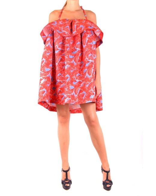 MSGM Red Damen polyester kleid
