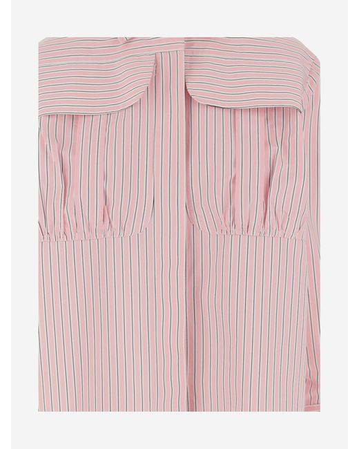 Camisa de algodón de con patrón rayado Patou de color Pink