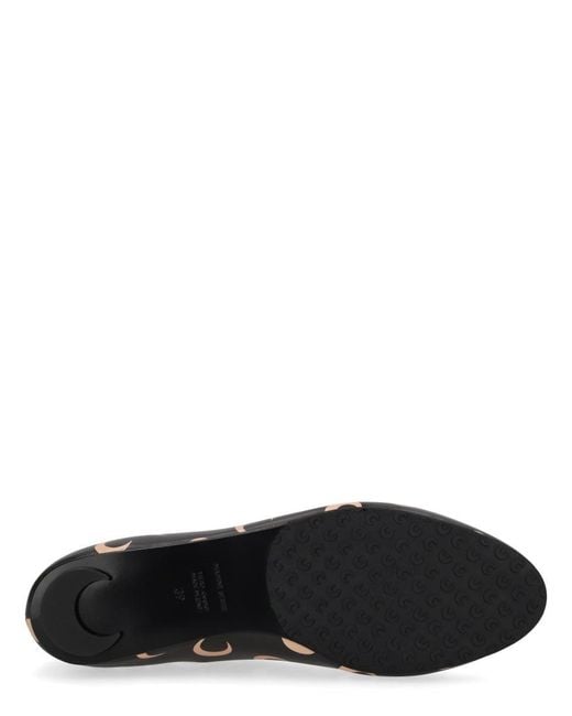 MARINE SERRE Black Leather Ballet Flats