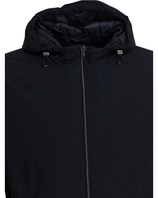 Herno Kort Donsjack Met Capuchon in het Blue voor heren
