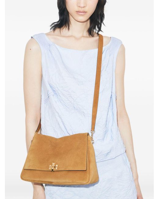 Tory Burch Metallic Charlie Suede Crossbody Bag
