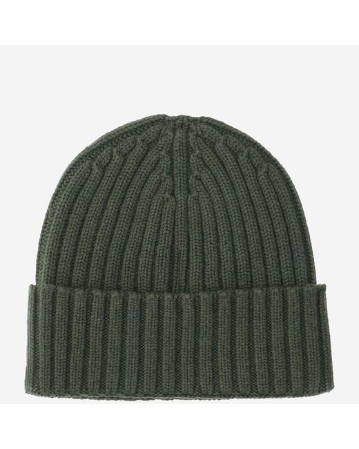 Mc2 Saint Barth Green Wool Blend Beanie With Logo for men