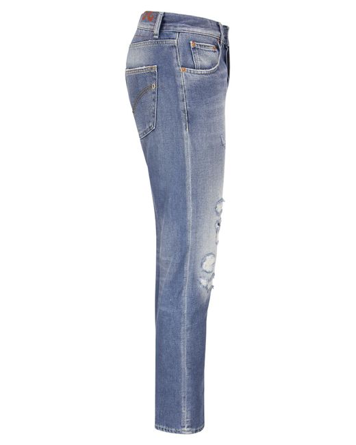 Dondup Blue Dian Stretch Eco Denim Carrot Jeans for men