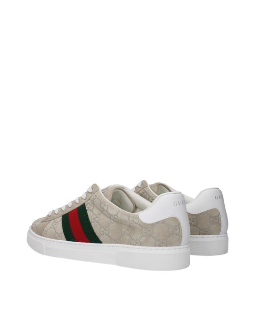 Gucci Gray Ace Sneakers Suede for men