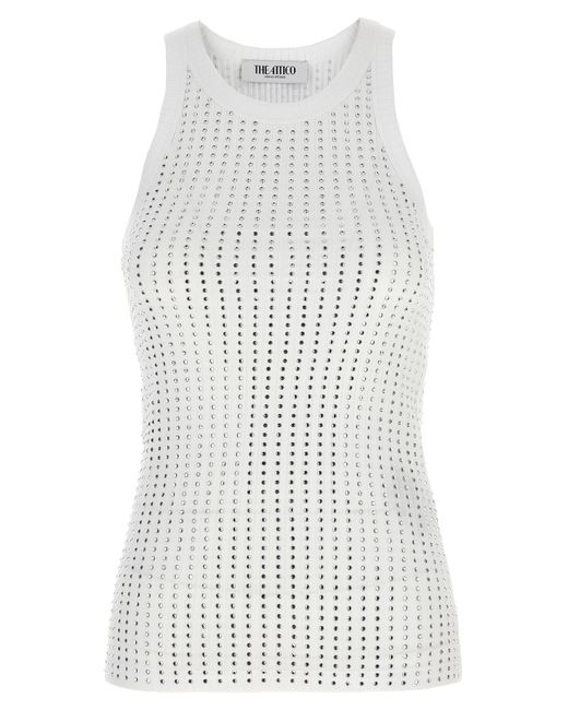 Rhinestone Top Top Bianco-Donna di The Attico in White