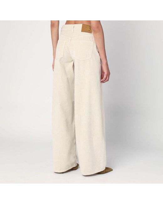 Haikure Natural Wide Ecru Corduroy Trousers