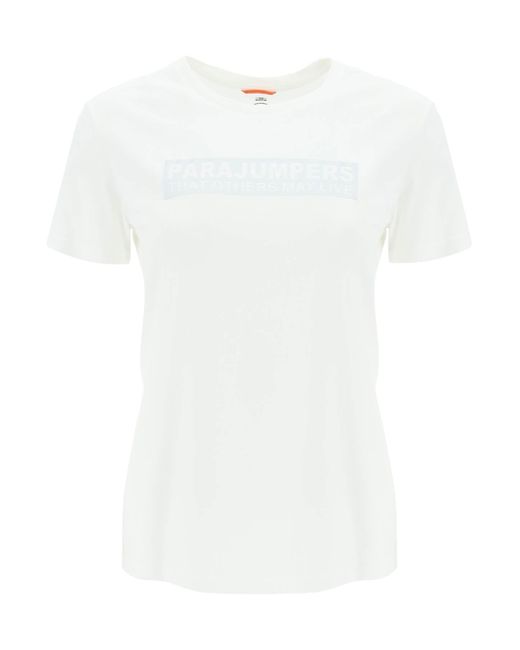 Parajumpers White 'Box' Slim Fit Baumwoll -T -Shirt